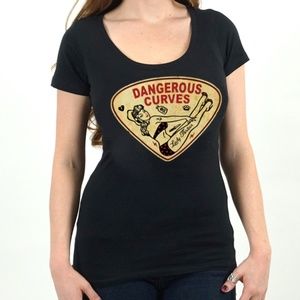 Lucky 13 Dangerous Curves Fitted T-Shirt